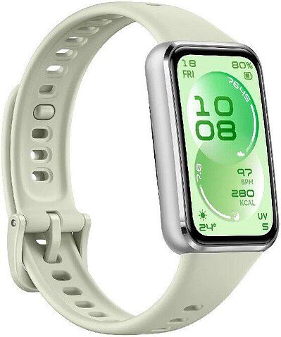 Фитнес-браслет Huawei Band 11 (серебристый алюминиевый корпус, с зеленым силиконовым ремешком, международная версия)