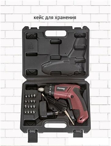 Электроотвертка Pioneer CS-M0404C (с 1-им АКБ, кейс, оснастка)