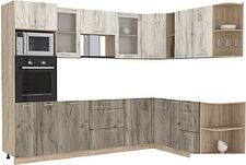 Готовая кухня Интерлиния Мила 1.88x2.8 правая без столешницы (дуб белый/дуб серый)