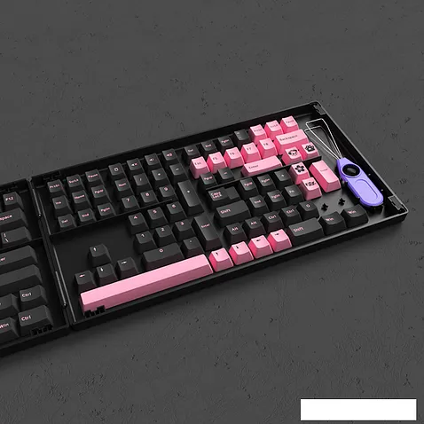 Набор кейкапов Akko Black & Pink Cherry Profile keycaps 229 шт