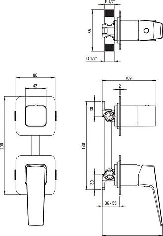 Душевая система  Deante Blur NQL 09YK