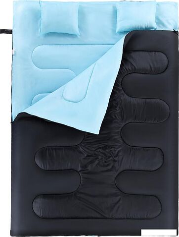 Спальный мешок Sundays ZC-SB017 с двумя подушками (черный/синий)