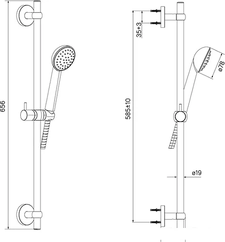Душевой гарнитур  Milardo NIA1F65M16