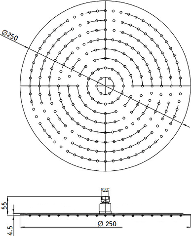Верхний душ RGW SP-81 25x25 см