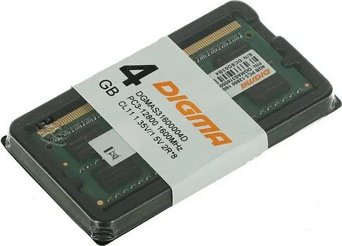 Оперативная память Digma 4ГБ DDR3 SODIMM 1600 МГц DGMAS31600004D