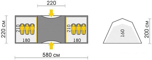 Кемпинговая палатка Talberg Base 6 (зеленый)