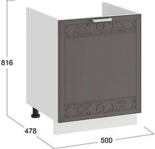 Шкаф напольный Трия Долорес 1Н5М (белый/муссон)