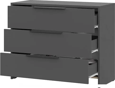 Комод Mio Tesoro Камелия 1К 3 ящика (графит серый)