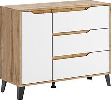 Тумба ЭлиГард Eyva 1D3S (дуб вотан/белый)