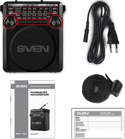 Радиоприемник SVEN SRP-355 (черный/красный)