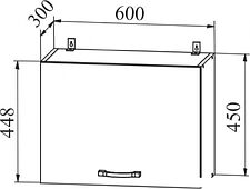 Шкаф навесной ДСВ Тренто ВПГ 600 (серый/белый)