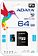 Карта памяти A-Data Premier AUSDX64GUICL10A1-RA1 microSDXC 64GB (с адаптером)