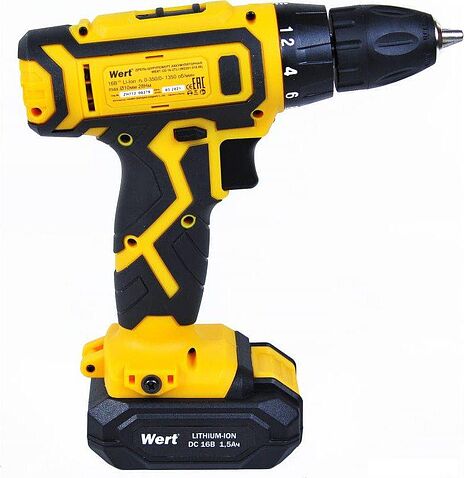 Дрель-шуруповерт Wert CD 16-2TLi (с 2-мя АКБ, кейс)