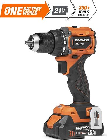 Дрель-шуруповерт Daewoo Power DAA 4021Li Set Box (с 2-мя АКБ, кейс)