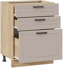 Шкаф напольный Трия Лорас 1Н6Я3 (дуб крафт золотой/холст латте)