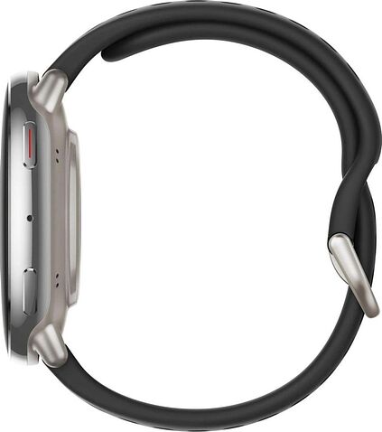 Умные часы Amazfit Active 2 (серебристый, с черным силиконовым ремешком)