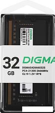 Оперативная память Digma 32ГБ DDR4 SODIMM 2666 МГц DGMAS42666032S Оперативная память Digma 32ГБ DDR4 SODIMM 2666 МГц DGMAS42666032S