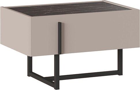 Тумба Ангстрем Милагро спальня МИ-300.10 (Д1, кашемир серый/камень пьетра/черный графит)