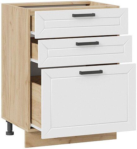 Шкаф напольный Трия Лорас 1Н6Я3 (дуб крафт золотой/холст белый)