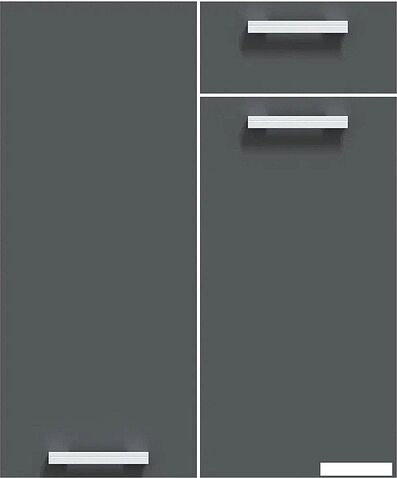 Готовая кухня Интерлиния Мила Лайт 2.45-ПМ3 (белый платинум/белый платинум/травертин серый)