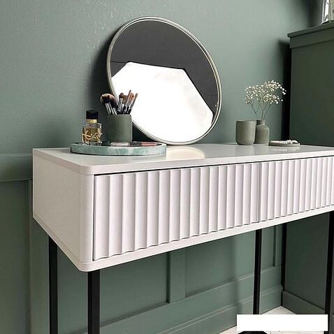 Консольный стол Shtabe Royal 5011 эко (белый/белый/черный)