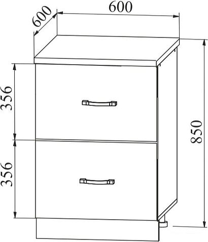 Шкаф напольный ДСВ Тренто СК2 600 (серый/белый)