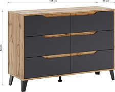 Комод ЭлиГард Eyva 6S (дуб вотан/графит)