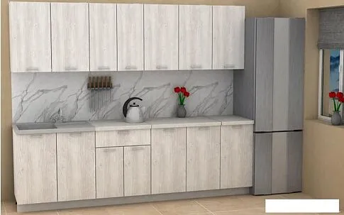 Готовая кухня ЭлиГард Lion 2.6 (сосна каньон/королевский опал)