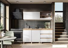 Готовая кухня Стендмебель Хелен 1.7 (белый/дуб крафт золотой)