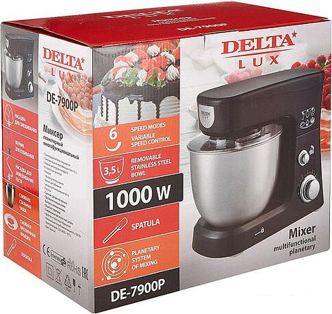 Планетарный миксер Delta DE-7900P (черный)