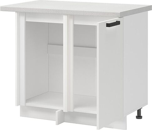 Шкаф напольный Mio Tesoro Пасадена ШНУ 1000-М (белый/белый бриллиант)