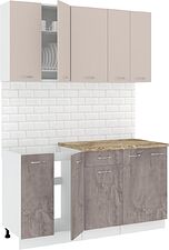 Готовая кухня Кортекс-мебель Корнелия Лира-лайт км.02516 1.5 м (капучино/оникс/мадрид)