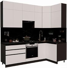 Готовая кухня ВерсоМебель Эко Премиум 1.2x2.4 правая (белый фасадный/ст. тунис)