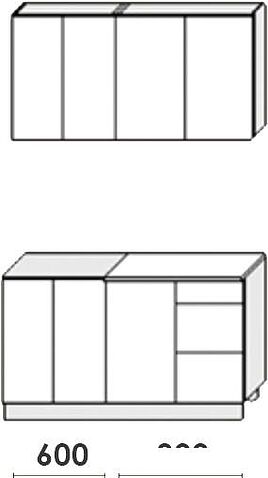 Готовая кухня Артём-Мебель Эльза СН-114 без стекла ДСП 1.4м (дуб крафт белый/дуб крафт табачный)
