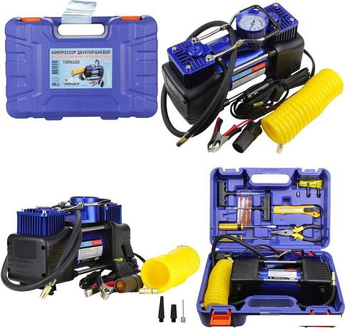 Автомобильный компрессор Nova Bright АС-625 Tornado (двухпоршневой, пластиковый кейс)