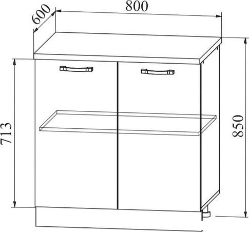 Шкаф напольный ДСВ Тренто С 800 (серый/белый)