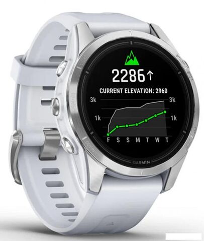 Умные часы Garmin Epix Pro Gen 2 Standard 42 мм (серебро/белый камень)