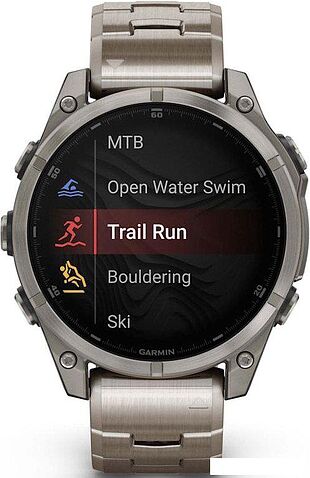 Умные часы Garmin Fenix 8 Sapphire, Titanium 47мм (светло-серый, титановый ремешок)