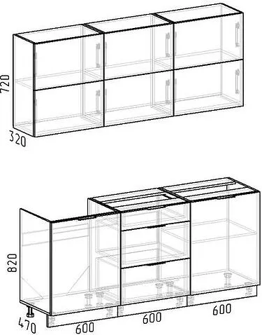 Готовая кухня Интермебель Микс Топ-34 1.8м без столешницы (белый премиум)