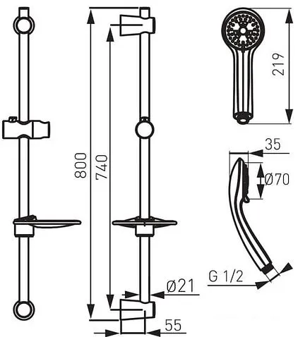 Душевой гарнитур Ferro Nube N310