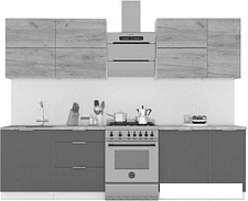 Готовая кухня Интермебель Микс Топ-37 2.2м (белый премиум-дуб крафт золотой-венато)