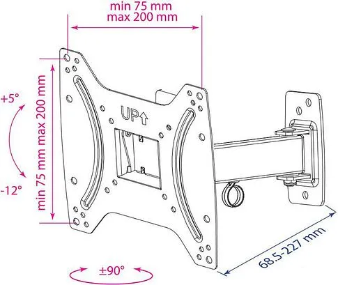 Кронштейн Kromax OPTIMA-203 (черный)