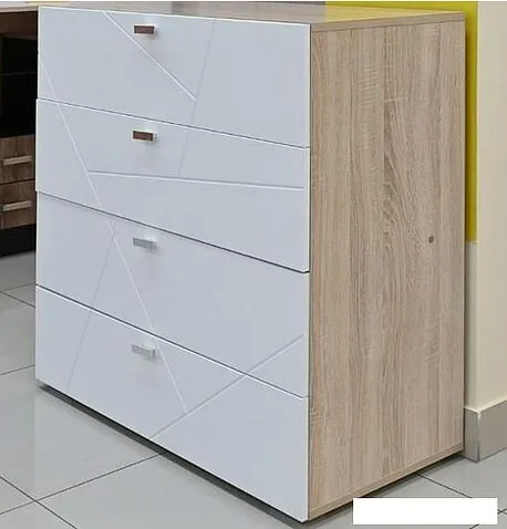 Комод MLK Скайлайн (дуб сонома светлый-белый шагрень)