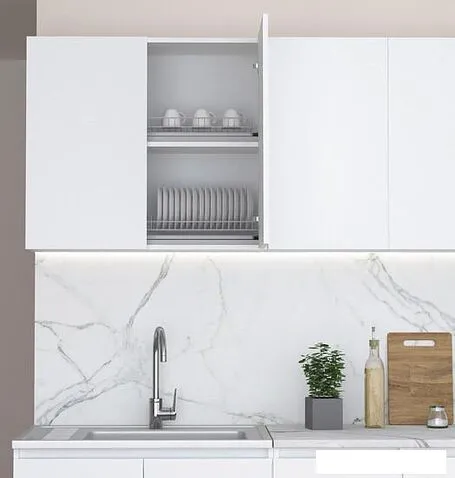 Шкаф навесной Артём-Мебель Мэри 800мм СН-114.204 (белый)