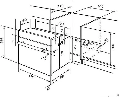 Электрический духовой шкаф Leran EDM 077C BL