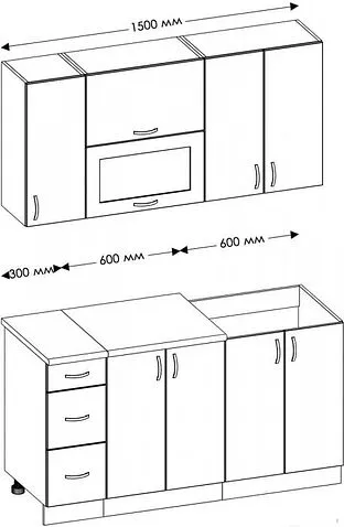 Кухня Senira Вяселка 3 1.5м 3д (белый кристальный/лайм)