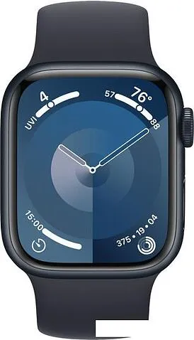 Умные часы Apple Watch Series 9 41 мм (алюминиевый корпус, полуночный/полуночный, спортивный силиконовый ремешок, размер 7)