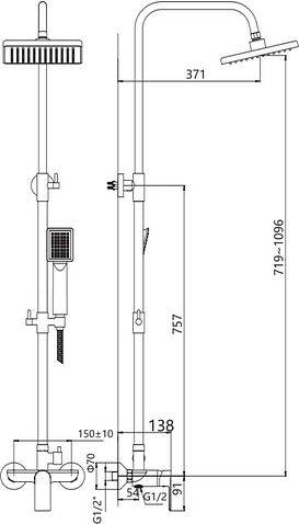 Душевая система  Lauter Rain 21CK505С-S2124