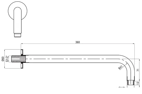Держатель верхнего душа Deante Cascada NAC 041K