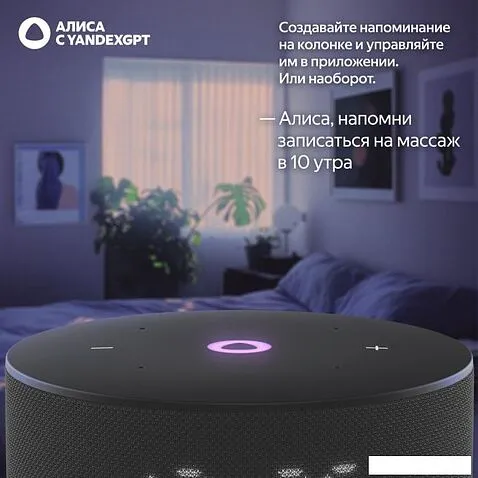 Умная колонка Яндекс Станция Мини 3 с часами (черный)